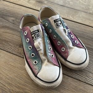 Converse Chuck Taylor glitter rainbow shoes, size 11